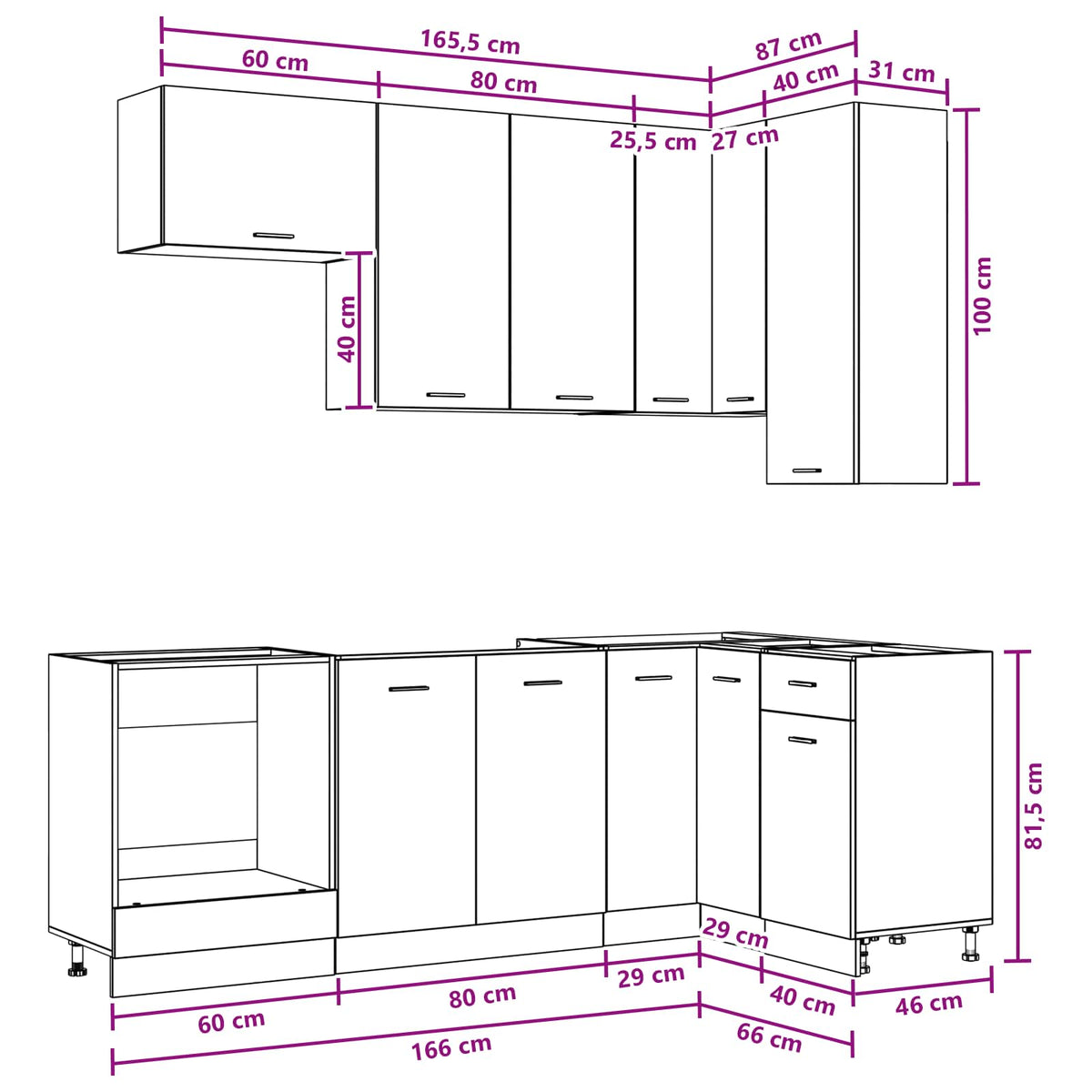 Kitchen Unit LYON 8 pcs Grey Sonoma Engineered Wood