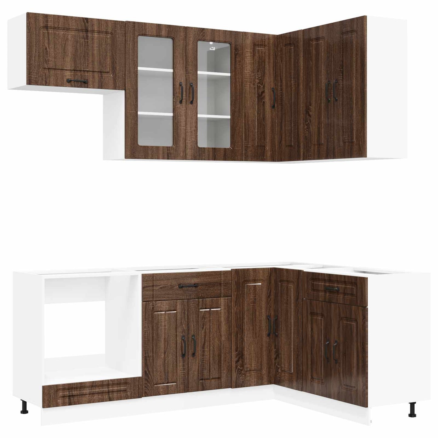 Kitchen Unit KALMAR 8 pcs Brown Oak Engineered Wood