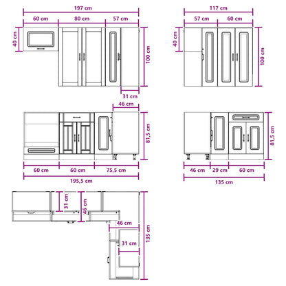 Kitchen Unit KALMAR 8 pcs Artisan Oak Engineered Wood