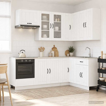 Kitchen Unit LUCCA 8 pcs White Engineered Wood