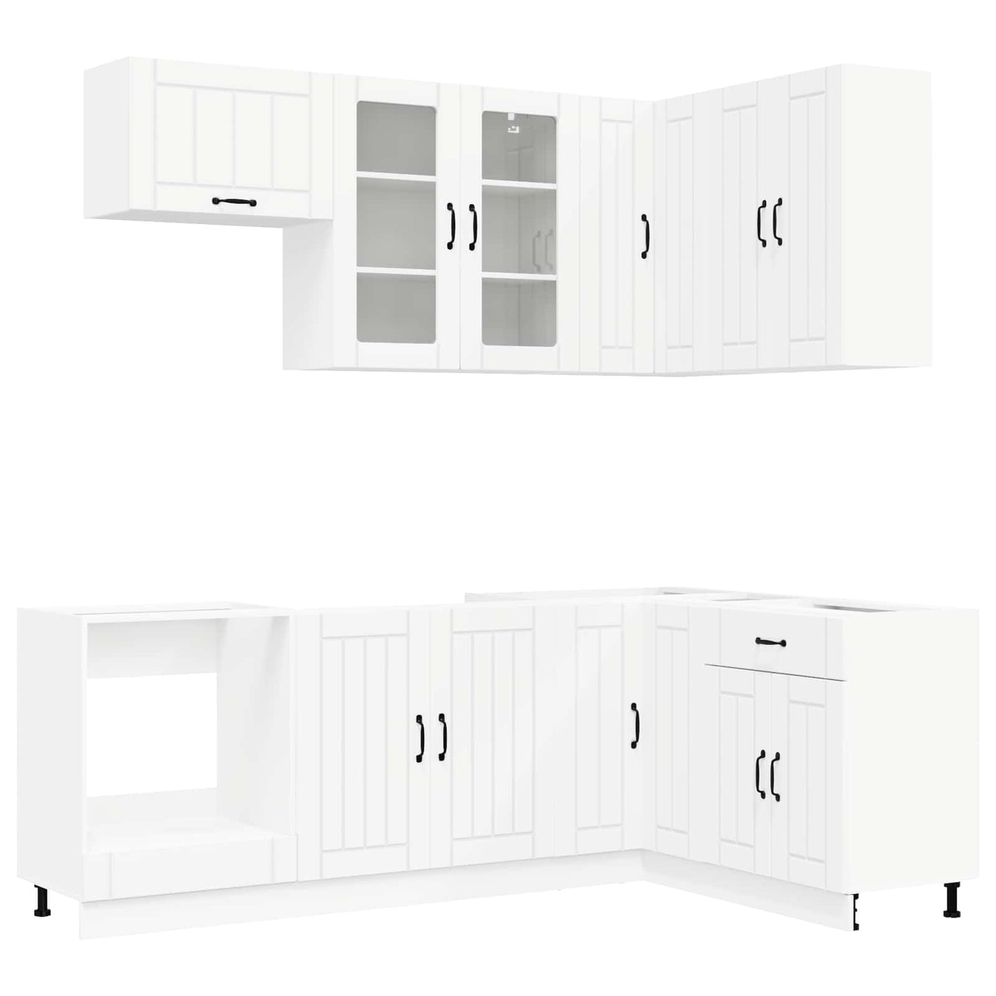 Kitchen Unit LUCCA 8 pcs White Engineered Wood