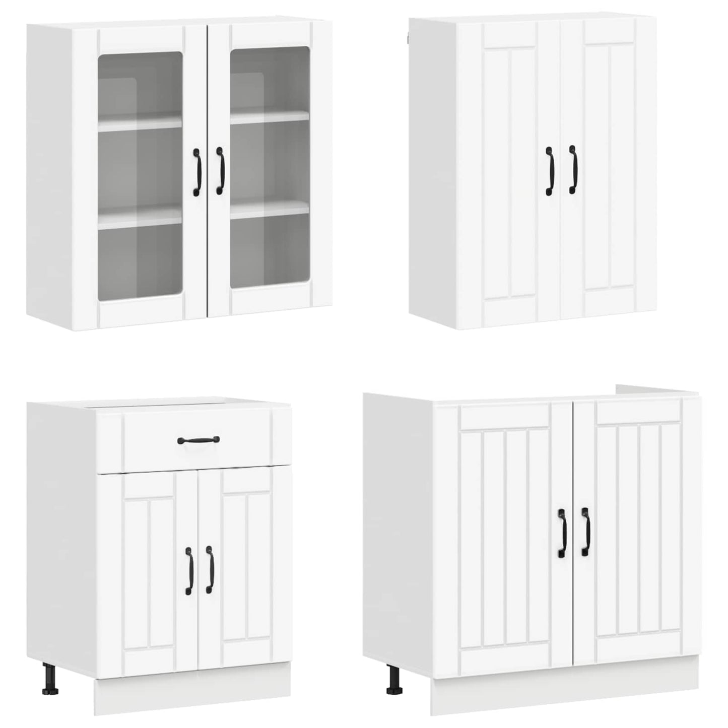 Kitchen Unit LUCCA 8 pcs White Engineered Wood