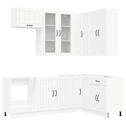Kitchen Unit LUCCA 8 pcs White Engineered Wood