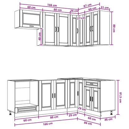 Kitchen Unit PORTO 8 pcs White Engineered Wood