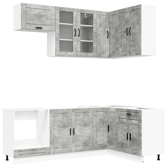 Kitchen Unit PORTO 8 pcs Concrete Grey Engineered Wood