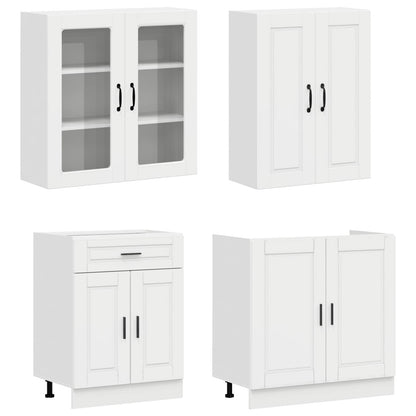 Kitchen Unit PORTO 8 pcs High Gloss White Engineered Wood