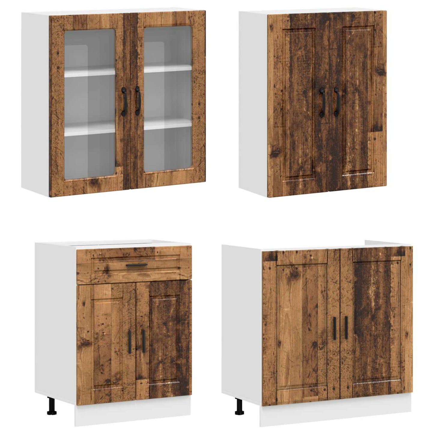 Kitchen Unit PORTO 8 pcs Old Wood Engineered Wood