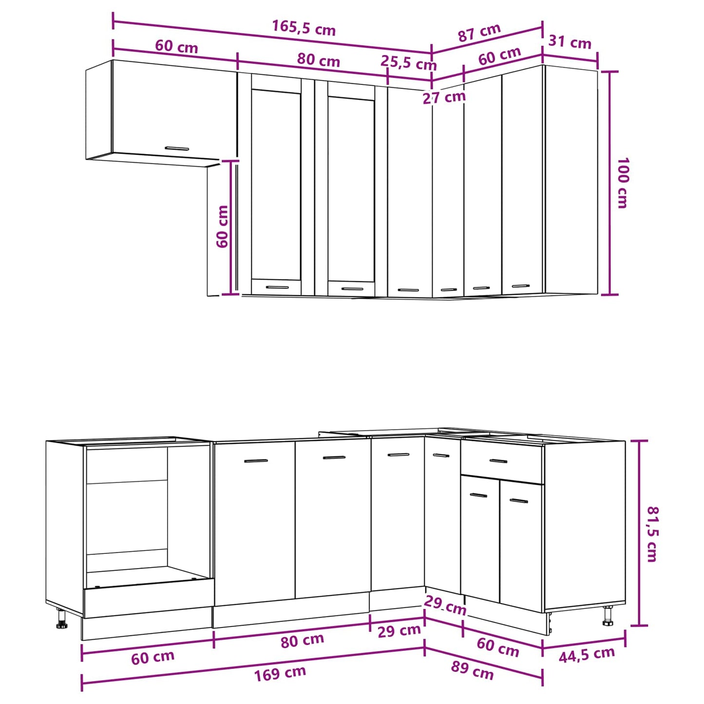 Kitchen Unit LYON 8 pcs Grey Sonoma Engineered Wood