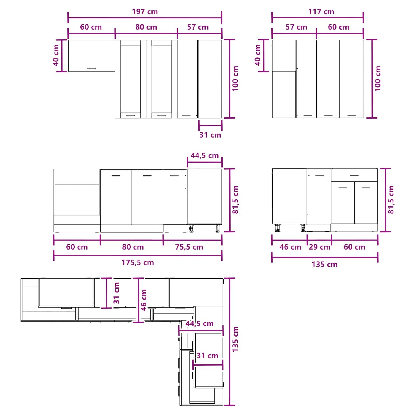 Kitchen Unit LYON 8 pcs Artisan Oak Engineered Wood