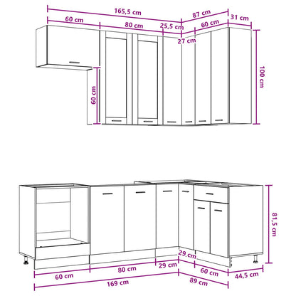 Kitchen Unit LYON 8 pcs Artisan Oak Engineered Wood