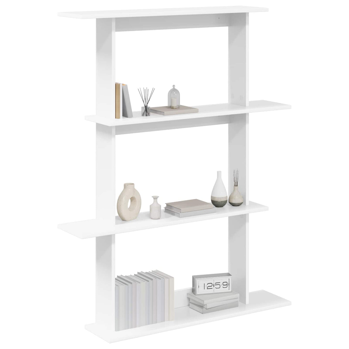 Wall Shelving Unit White 100 x 20 x 126 cm Engineered Wood