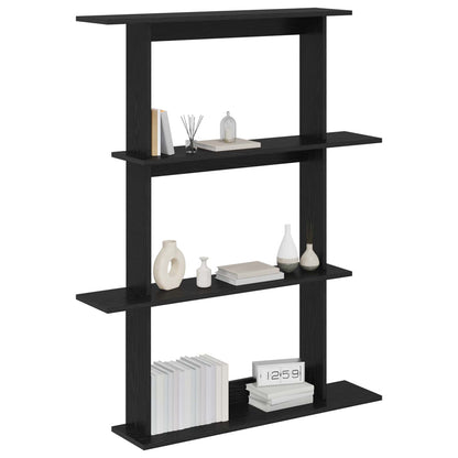 Wall Shelving Unit Black 100 x 20 x 126 cm Engineered Wood
