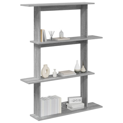 Wall Shelving Unit Grey 100 x 20 x 126 cm Engineered Wood