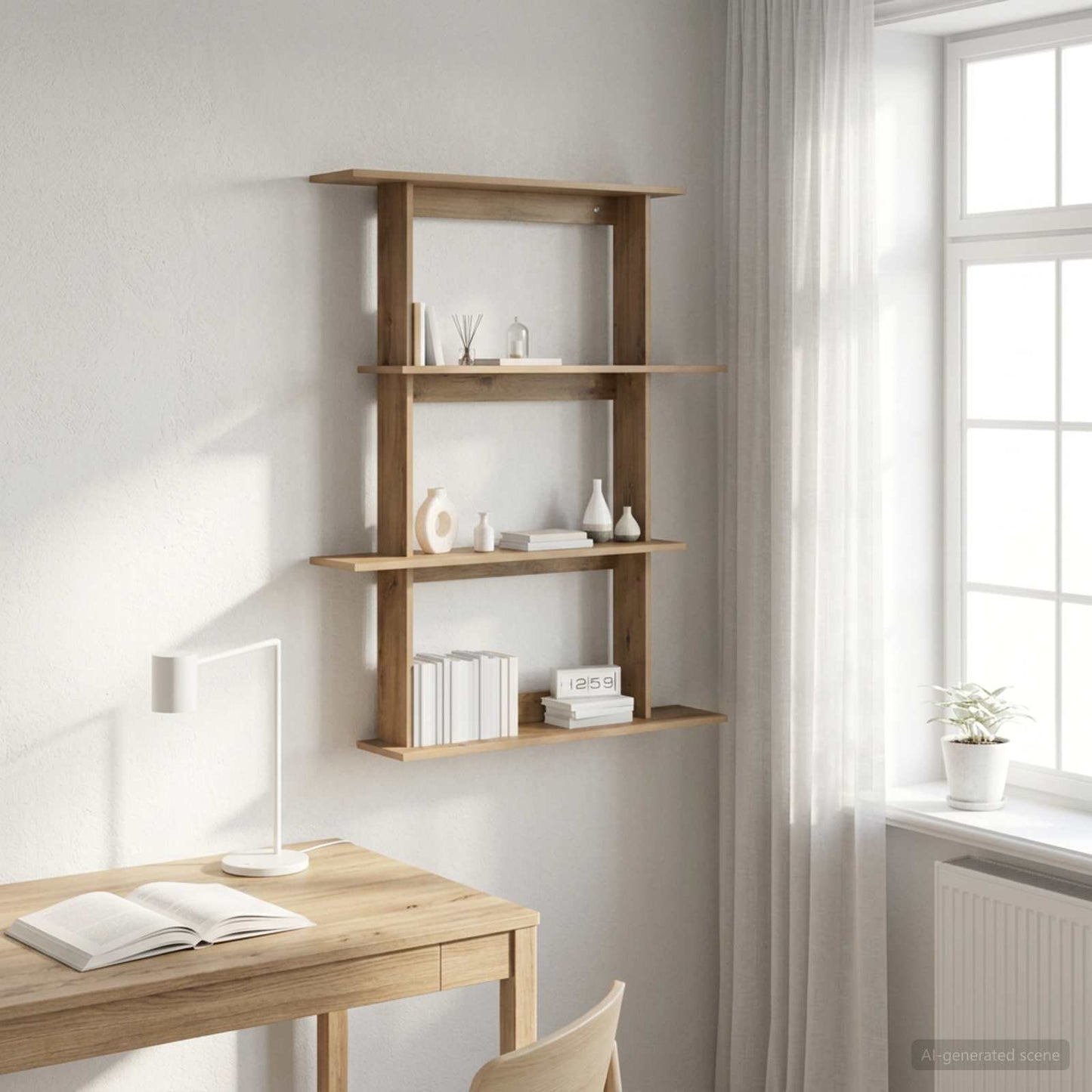 Wall Shelf Artisan Oak 100 x 20 x 126 cm Engineered Wood