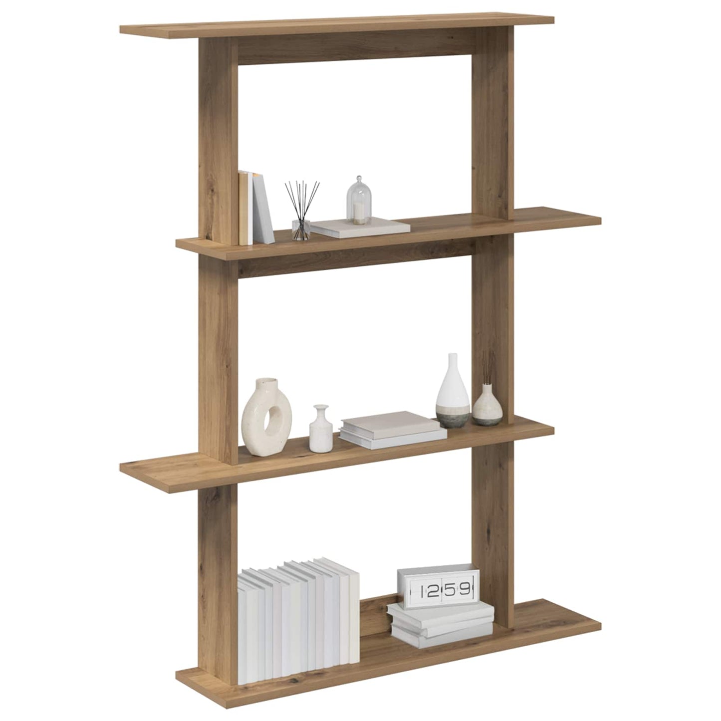 Wall Shelving Unit Brown 100 x 20 x 126 cm Engineered Wood