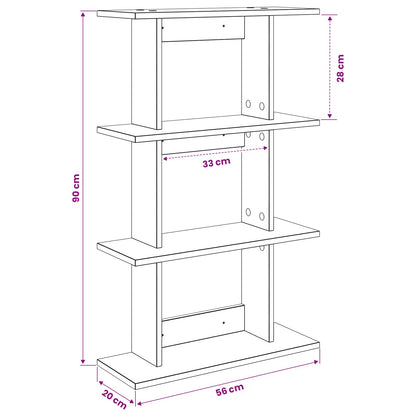 Wall Shelf Wall-Mounted Brown 56 x 20 x 90 cm Engineered Wood