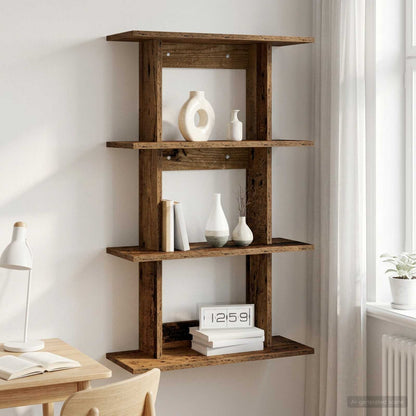 Wall Shelf Wall-Mounted Old Wood 56 x 20 x 90 cm