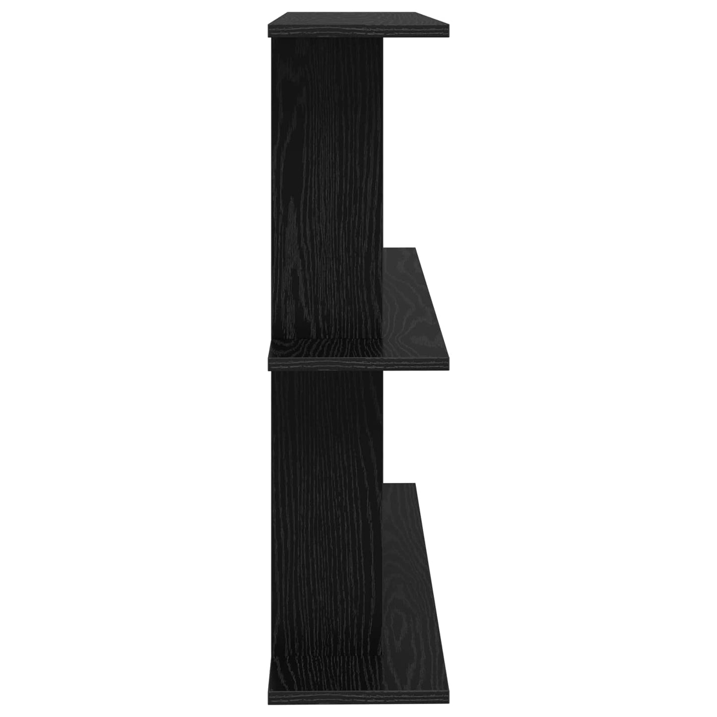 Wall Shelf Wall-Mounted Black 80 x 20 x 75 cm Engineered Wood