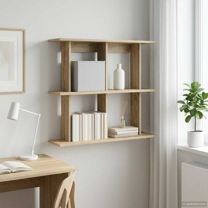 Wall Shelf Wall-Mounted Sonoma Oak 80 x 20 x 75 cm