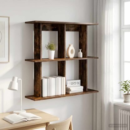 Wall Shelf Wall-Mounted Smoked Oak 80 x 20 x 75 cm