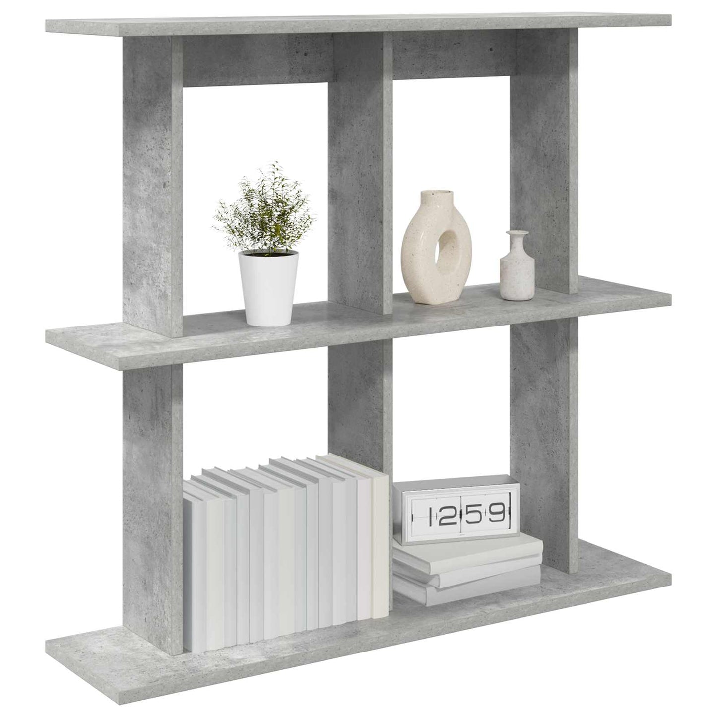 Wall Shelf Wall-Mounted Grey 100 x 20 x 75 cm Engineered Wood