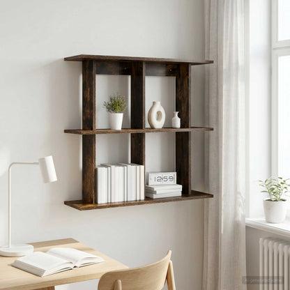 Wall Shelf Wall-Mounted Smoked Oak 100 x 20 x 75 cm