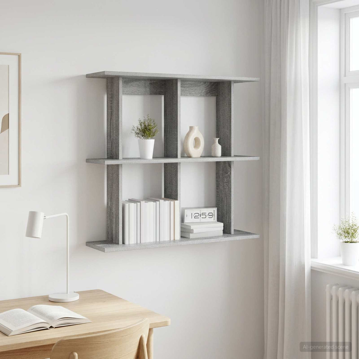 Wall Shelf Wall-Mounted Grey Sonoma 100 x 20 x 75 cm