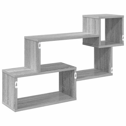 Floating Shelf Wall-Mounted Grey 87 x 20 x 55 cm