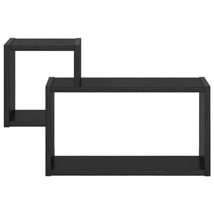 Wall Shelf Wall-Mounted Black 55 x 15 x 35 cm Engineered Wood