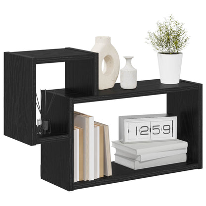 Wall Shelf Wall-Mounted Black 55 x 15 x 35 cm Engineered Wood
