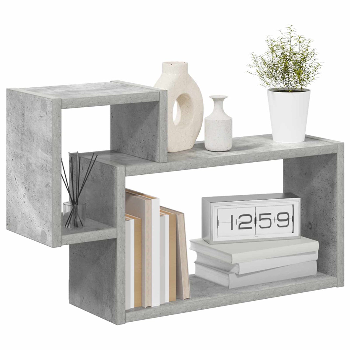 Wall Shelf Wall-Mounted Grey 55 x 15 x 35 cm Engineered Wood