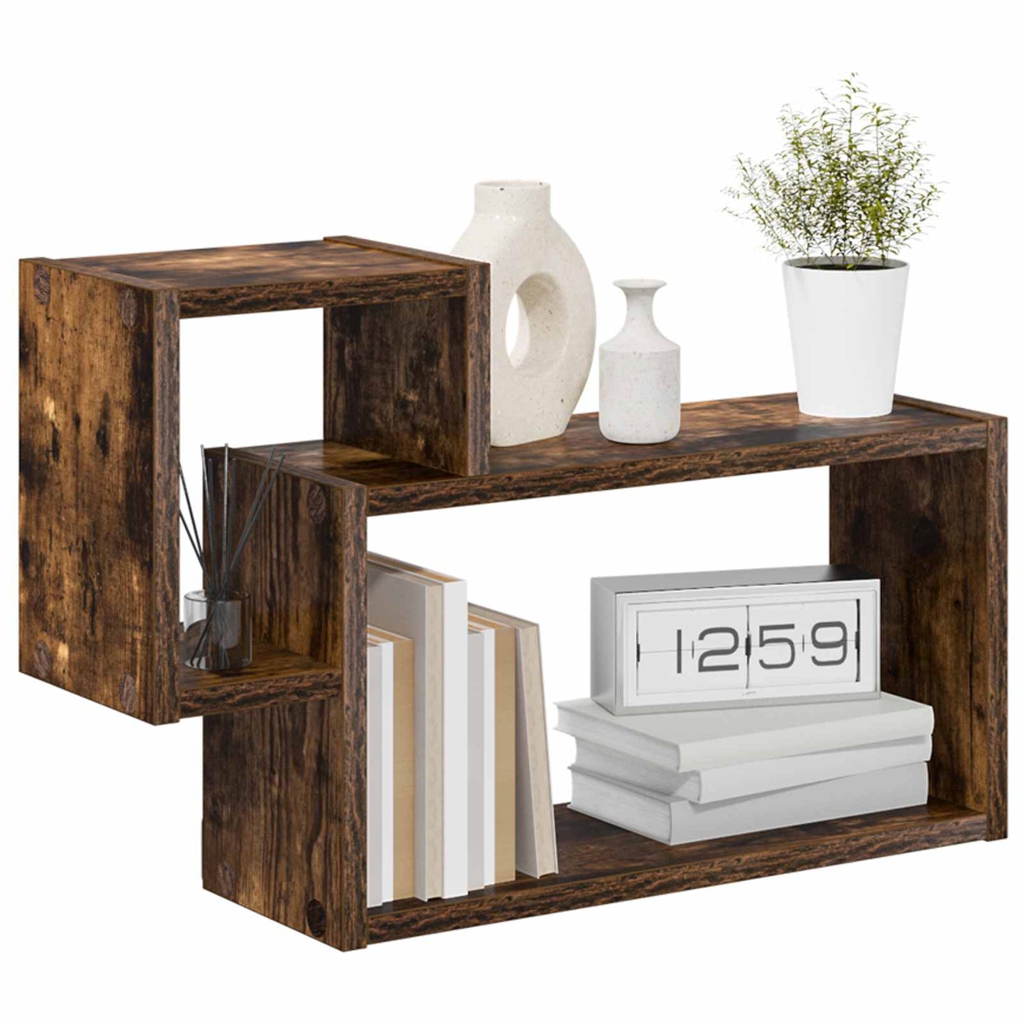 Wall Shelf Wall-Mounted Brown 55 x 15 x 35 cm Engineered Wood