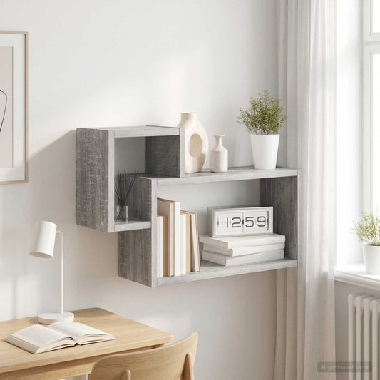 Wall Shelf Wall-Mounted Grey Sonoma 55 x 15 x 35 cm
