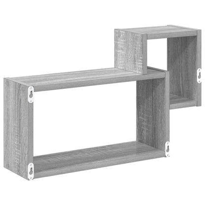 Wall Shelf Wall-Mounted Grey 55 x 15 x 35 cm Engineered Wood