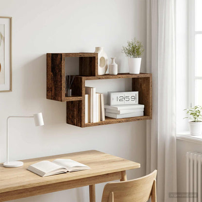 Wall Shelf Wall-Mounted Old Wood 55 x 15 x 35 cm