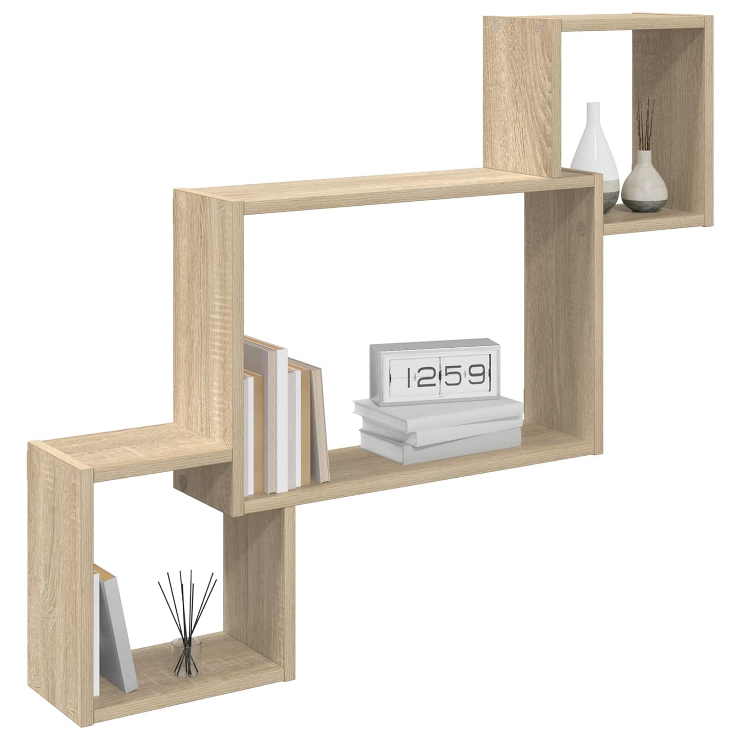 Wall Shelf Wall-Mounted Brown 91.5 x 15 x 76 cm Engineered Wood