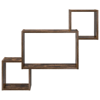 Wall Shelf Wall-Mounted Brown 91.5 x 15 x 76 cm Engineered Wood