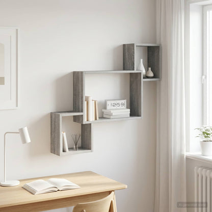 Wall Shelf Wall-Mounted Grey Sonoma 91.5 x 15 x 76 cm