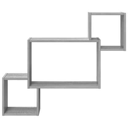 Wall Shelf Wall-Mounted Grey 91.5 x 15 x 76 cm Engineered Wood