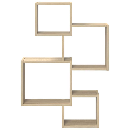 Wall Cube Shelves Wall-Mounted Brown 64 x 13.5 x 91.5 cm