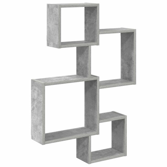 Wall Cube Shelves Wall-Mounted Concrete Grey Engineered Wood