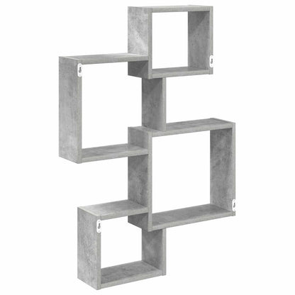 Wall Cube Shelves Wall-Mounted Grey 64 x 13.5 x 91.5 cm