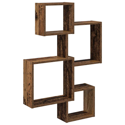 Wall Cube Shelves Wall-Mounted Brown 64 x 13.5 x 91.5 cm
