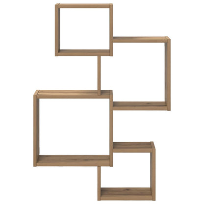 Wall Cube Shelves Wall-Mounted Brown 64 x 13.5 x 91.5 cm