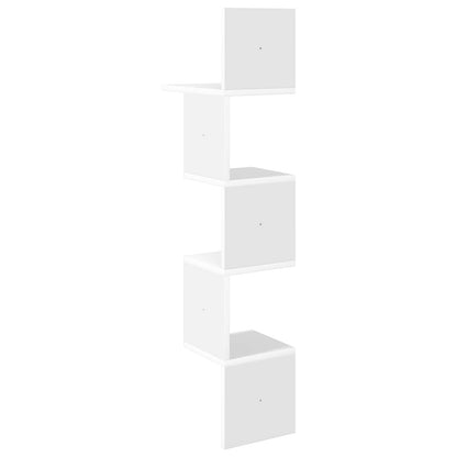 Wall Shelf Wall-Mounted White 32 x 21 x107 cm Engineered Wood