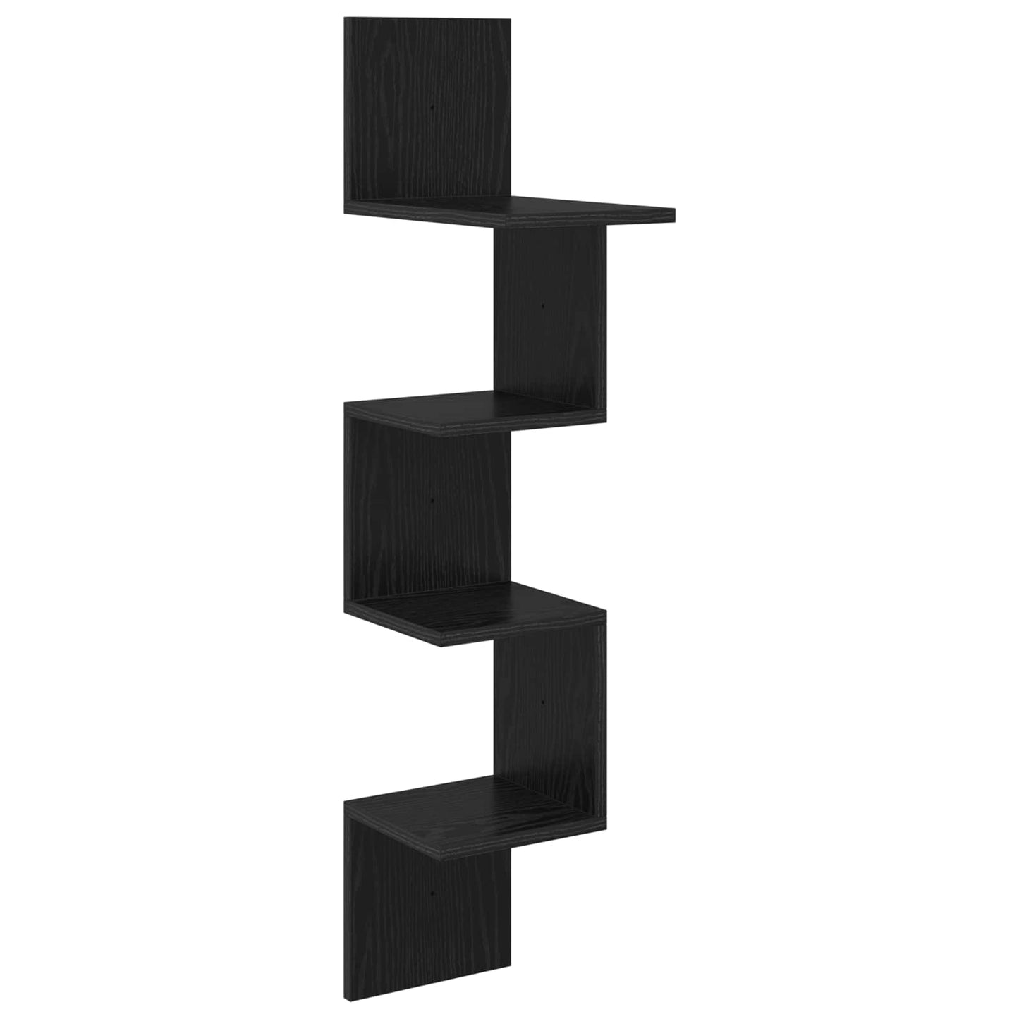 Wall Shelf Wall-Mounted Black 32 x 21 x107 cm Engineered Wood
