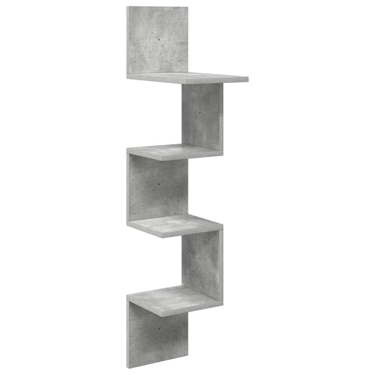 Wall Shelf Wall-Mounted Concrete Grey 32 x 21 x107 cm