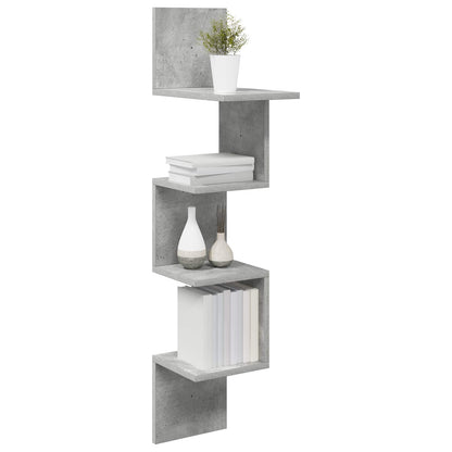 Wall Shelf Wall-Mounted Grey 32 x 21 x107 cm Engineered Wood