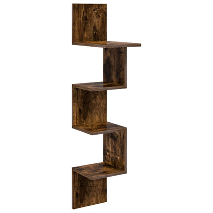Wall Shelf Wall-Mounted Brown 32 x 21 x107 cm Engineered Wood