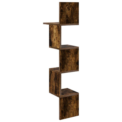 Wall Shelf Wall-Mounted Brown 32 x 21 x107 cm Engineered Wood